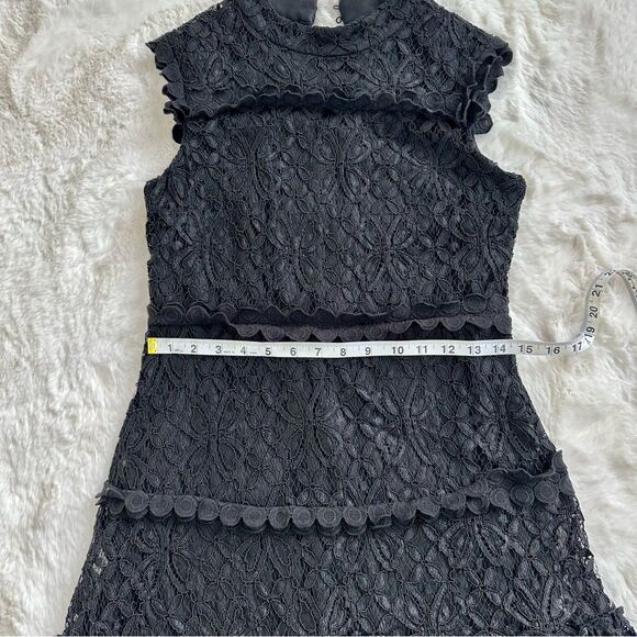 Julia Jordan Black Lace Overlay Sleeveless High Neck A Line Dress, 8 - Picture 5 of 8